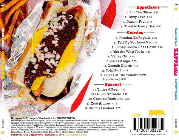 Frank Zappa – ZAPPAtite: Frank Zappa's Tastiest Tracks Music CD