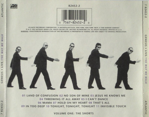 Genesis – Live: The Way We Walk Music CD