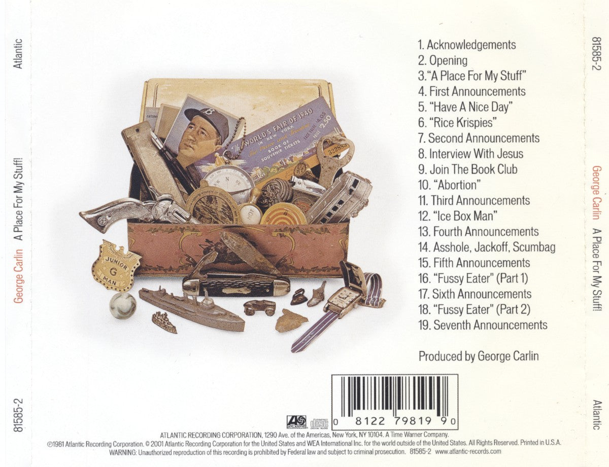 George Carlin – A Place For My Stuff Music CD
