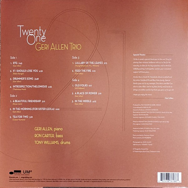 Geri Allen Trio – Twenty One (2-LP Vinyl) Vinyl Record