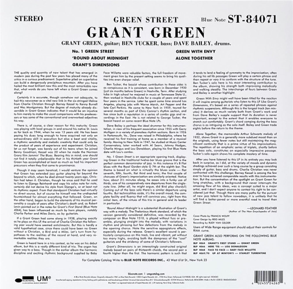 Grant Green – Green Street (LP Vinyl) Vinyl Record