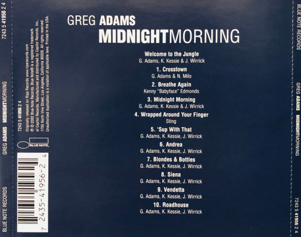 Greg Adams – Midnight Morning Music CD