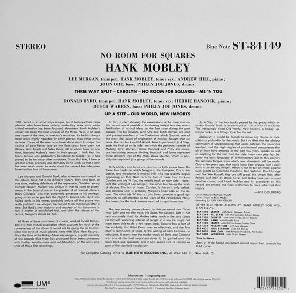 Hank Mobley – No Room For Squares (LP Vinyl) Vinyl Record