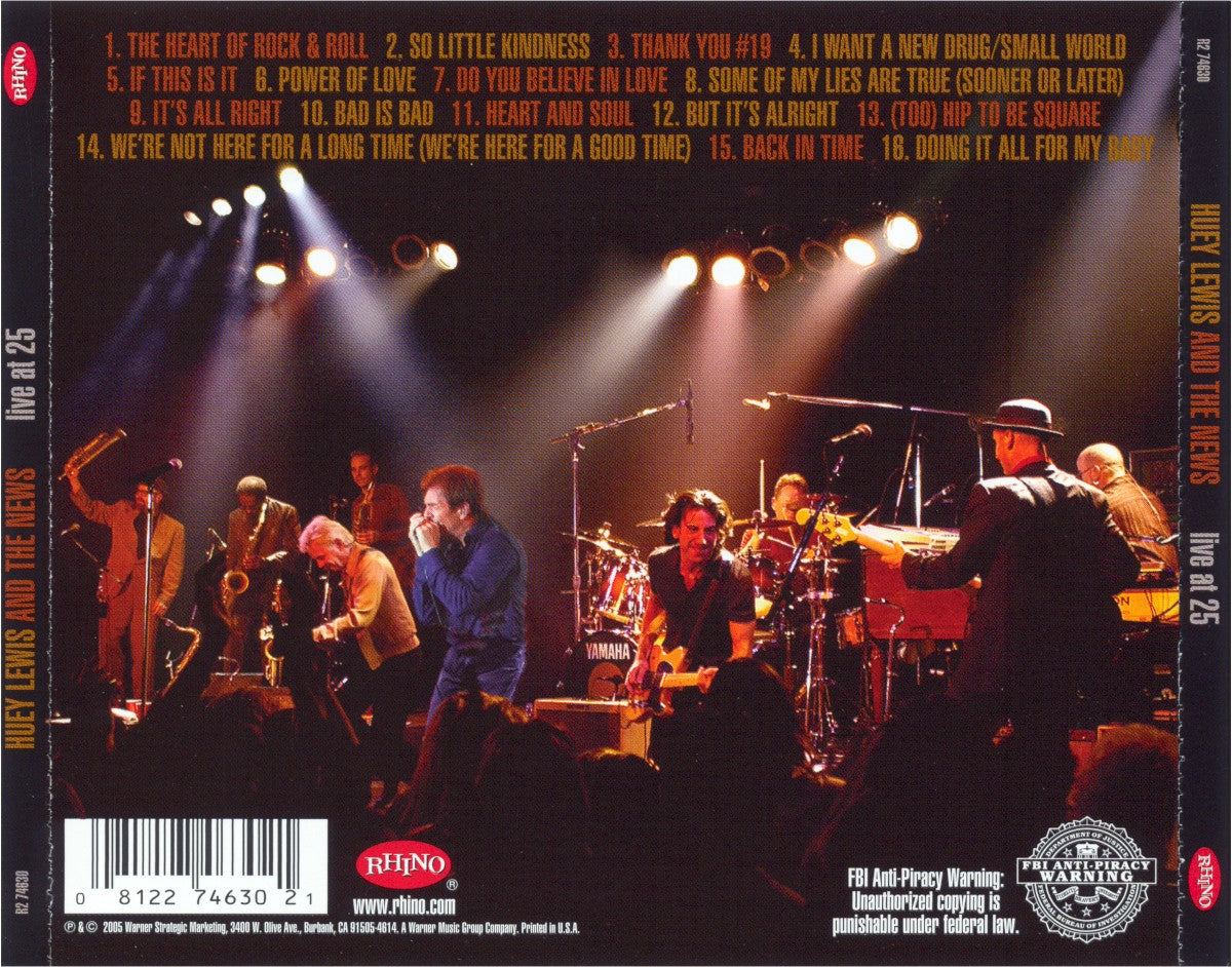 Huey Lewis & The News – Live at 25 Music CD