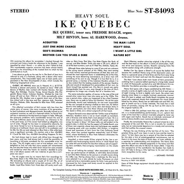 Ike Quebec – Heavy Soul (LP Vinyl) Vinyl Record