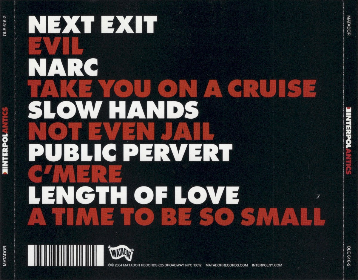 Interpol – Antics Music CD