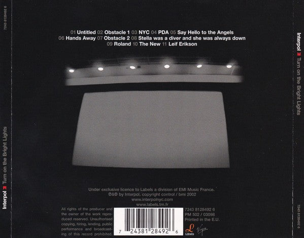 Interpol – Turn on the Bright Lights Music CD