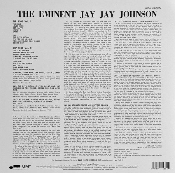 J.J. Johnson – The Eminent Jay Jay Johnson, Vol. 1 (LP Vinyl) Vinyl Record