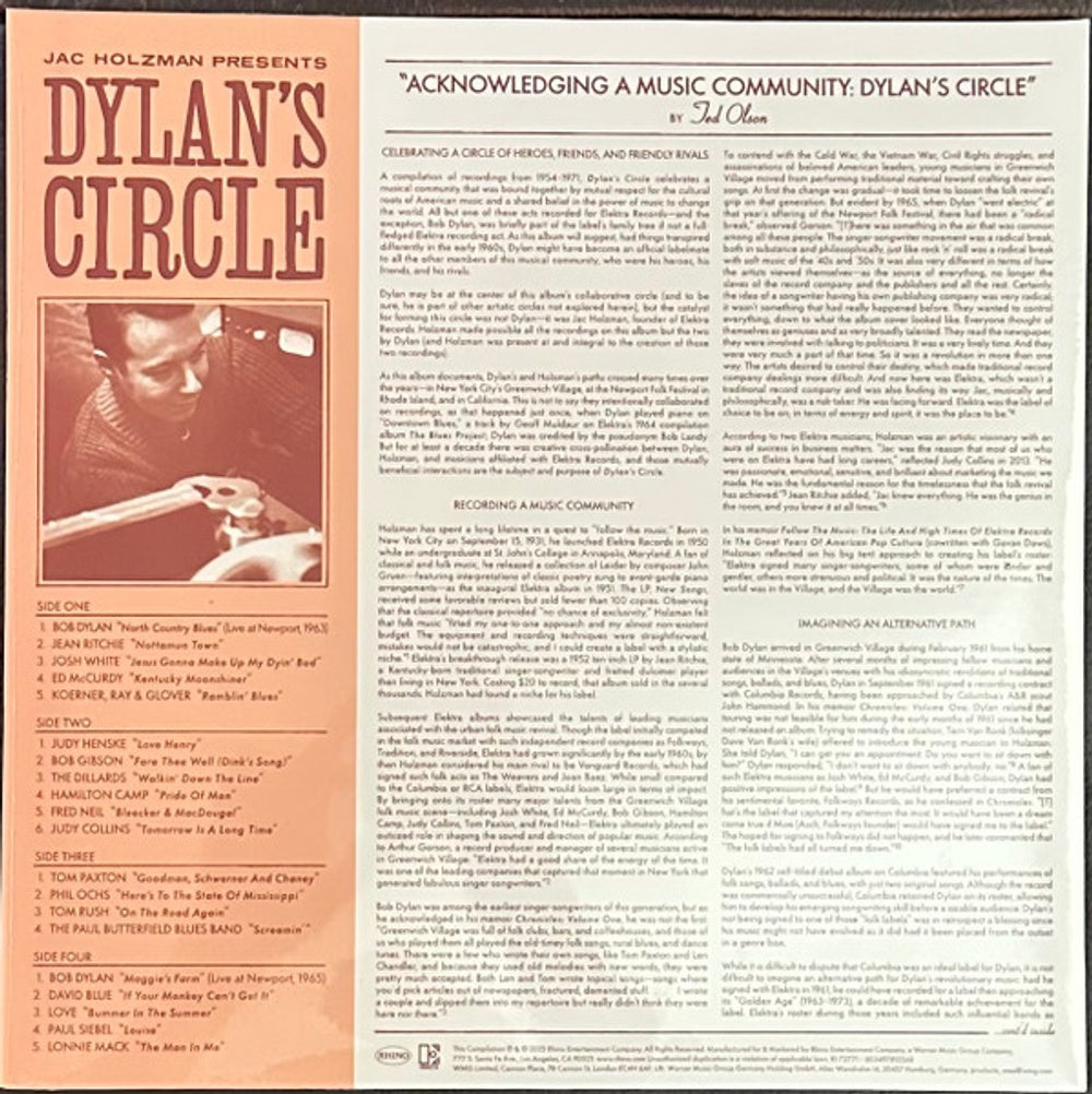 Jac Holzman – Jac Holzman Presents: Dylan's Circle (2-LP Vinyl) Vinyl Record