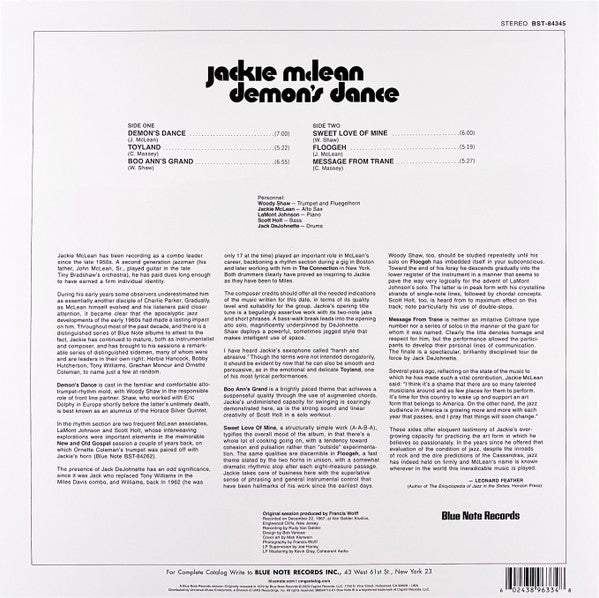 Jackie Mclean – Demon's Dance (LP Vinyl) Vinyl Record