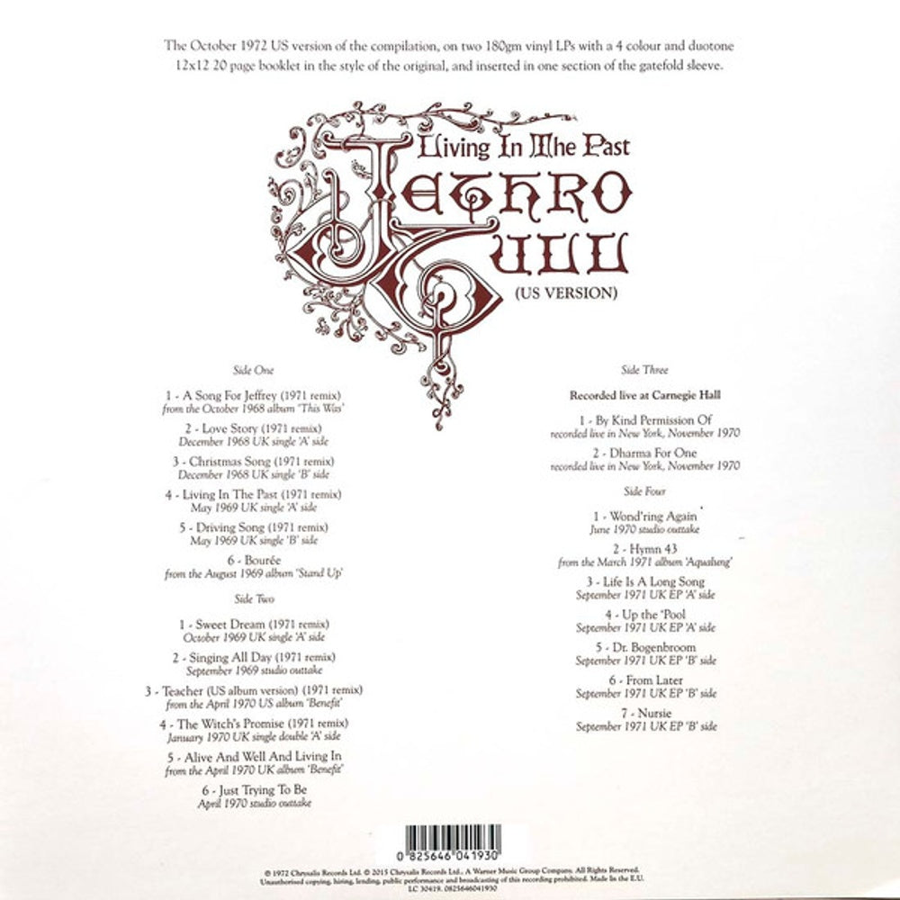 Jethro Tull – Living In The Past (2-LP Vinyl) Vinyl Record