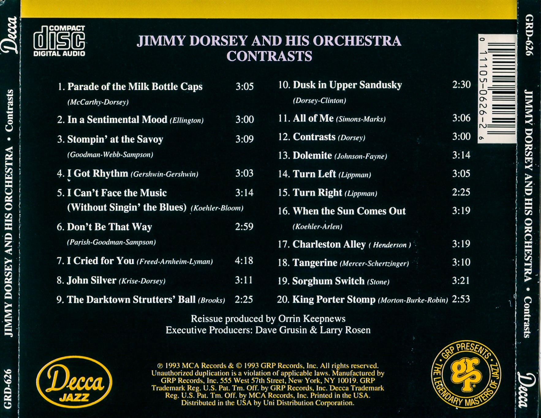 Jimmy Dorsey & His Orchestra – Contrasts Music CD