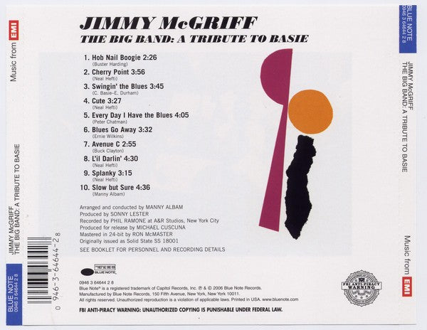 Jimmy McGriff – The Big Band: A Tribute to Basie Music CD