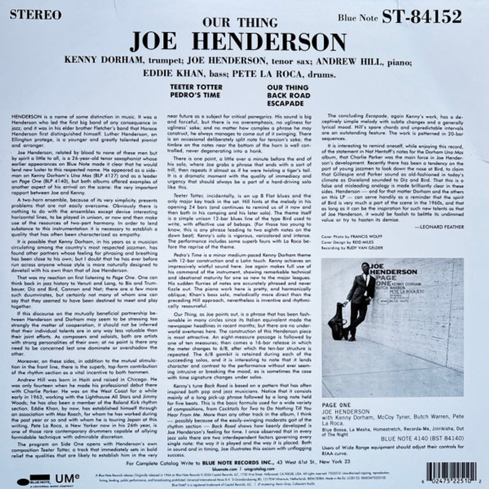 Joe Henderson – Our Thing (LP Vinyl) Vinyl Record