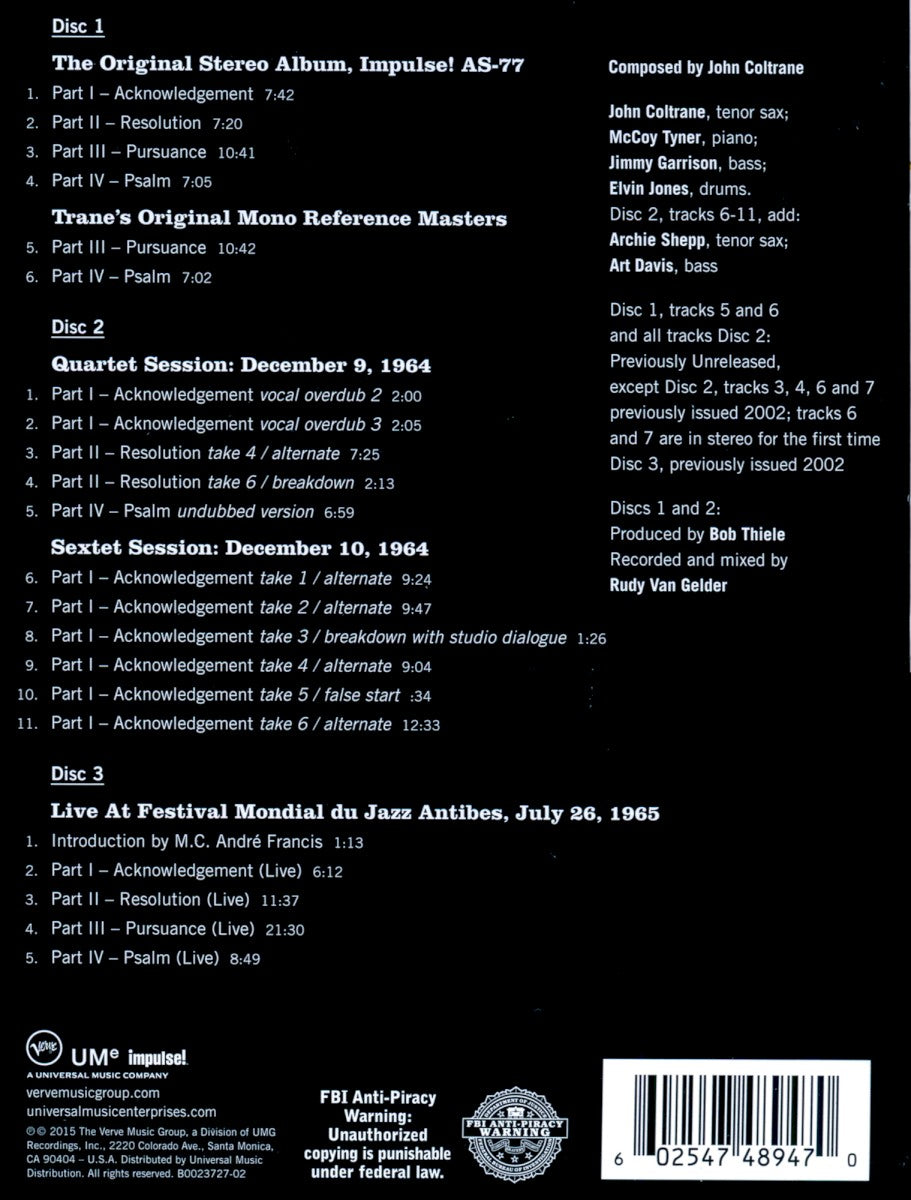 John Coltrane – A Love Supreme: The Complete Masters (3-LP Vinyl) Vinyl Record