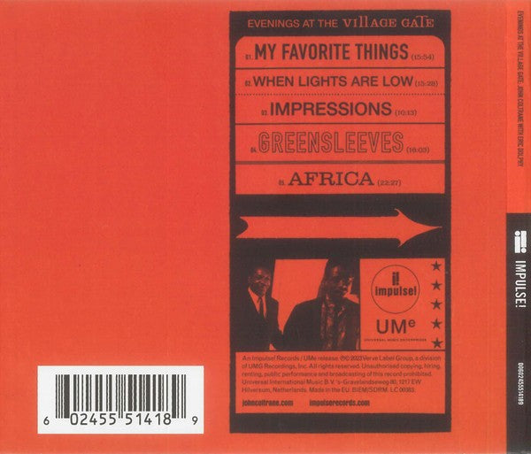 John Coltrane – Evenings At The Village Gate: John Coltrane With Eric Dolphy Music CD