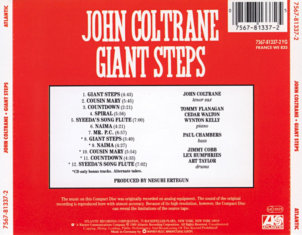 John Coltrane – Giant Steps Music CD