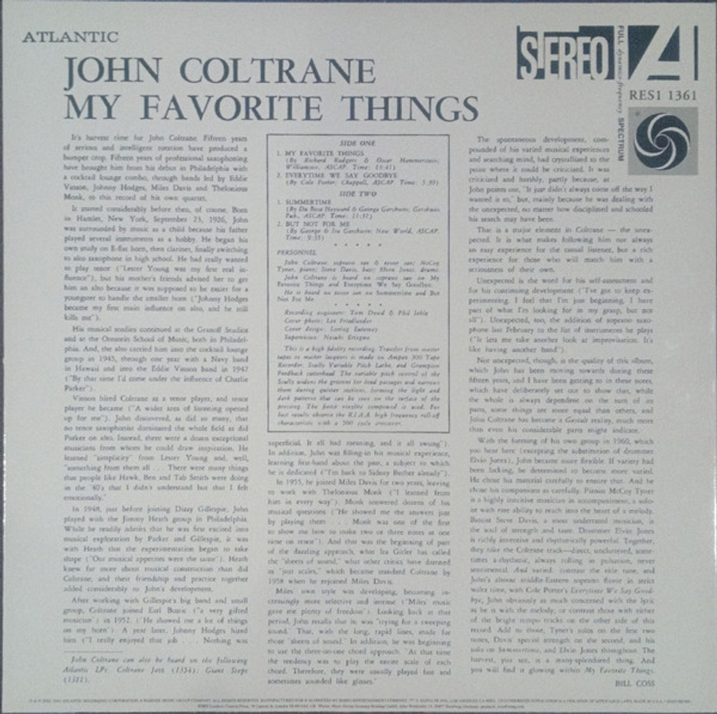 John Coltrane – My Favorite Things (LP Vinyl) Vinyl Record