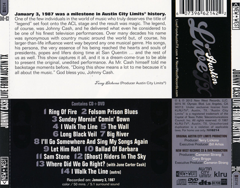 Johnny Cash – Live from Austin, TX Music CD