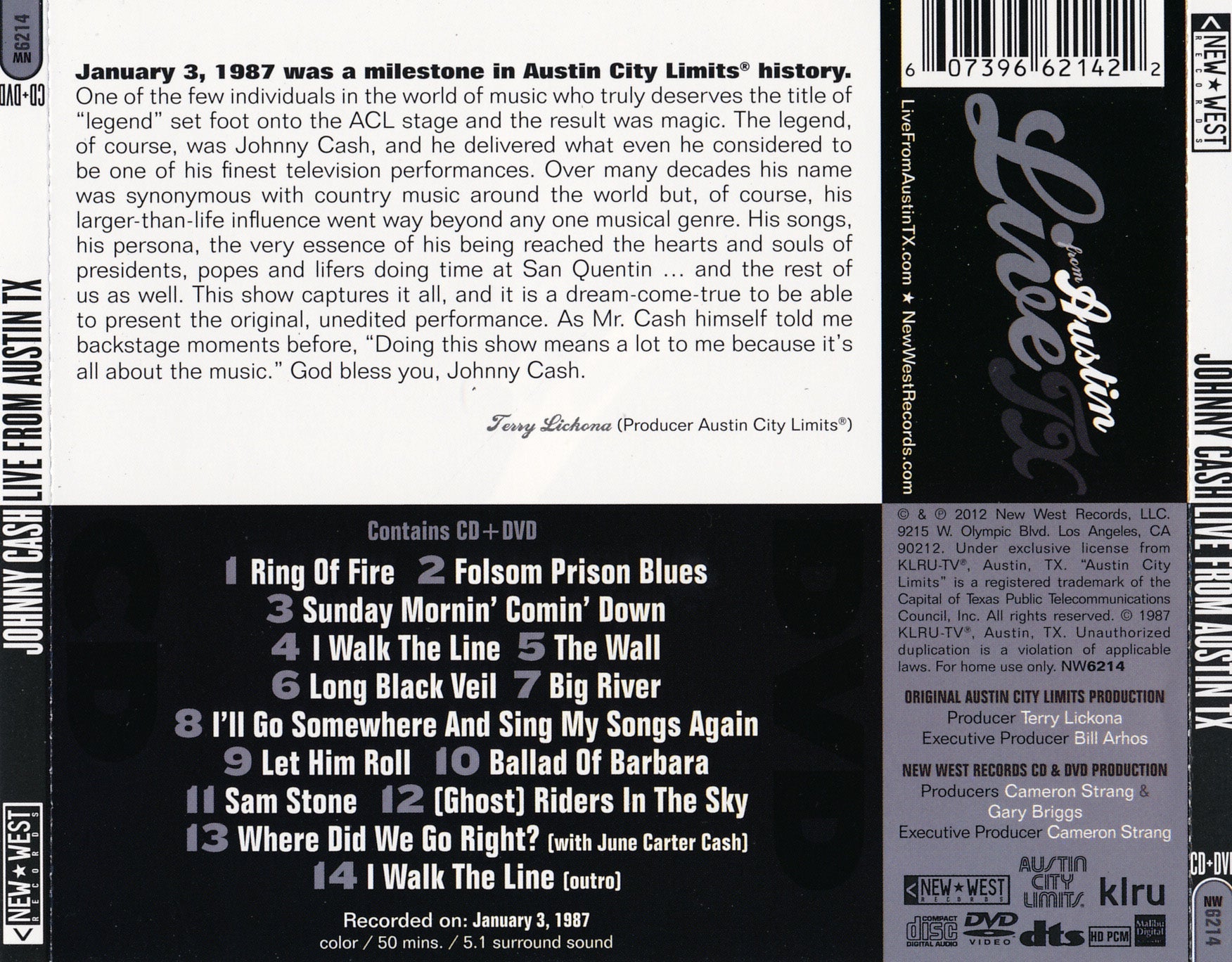 Johnny Cash – Live from Austin, TX Music CD
