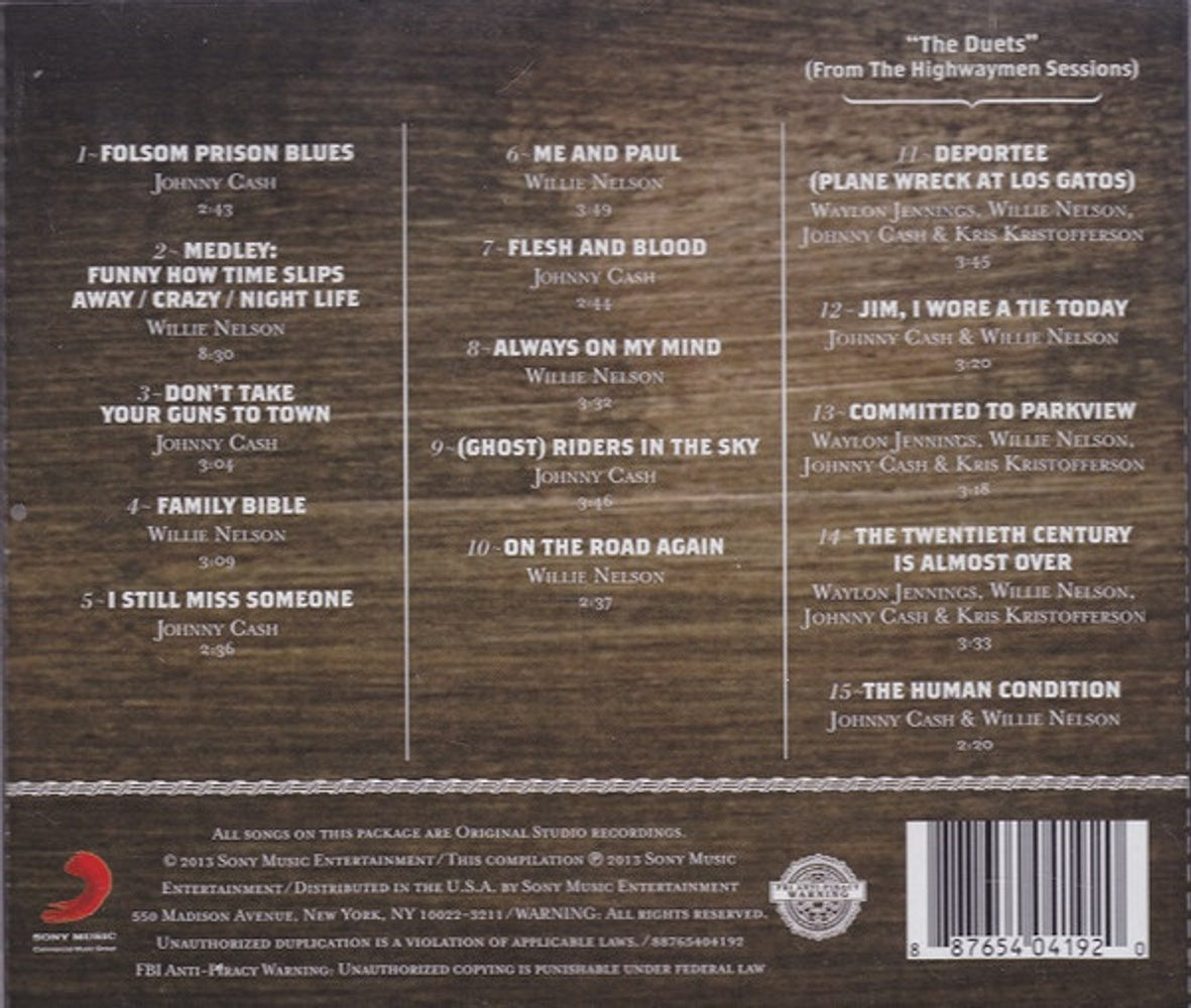 Johnny Cash / Willie Nelson – Every Song Tells a Story Music CD