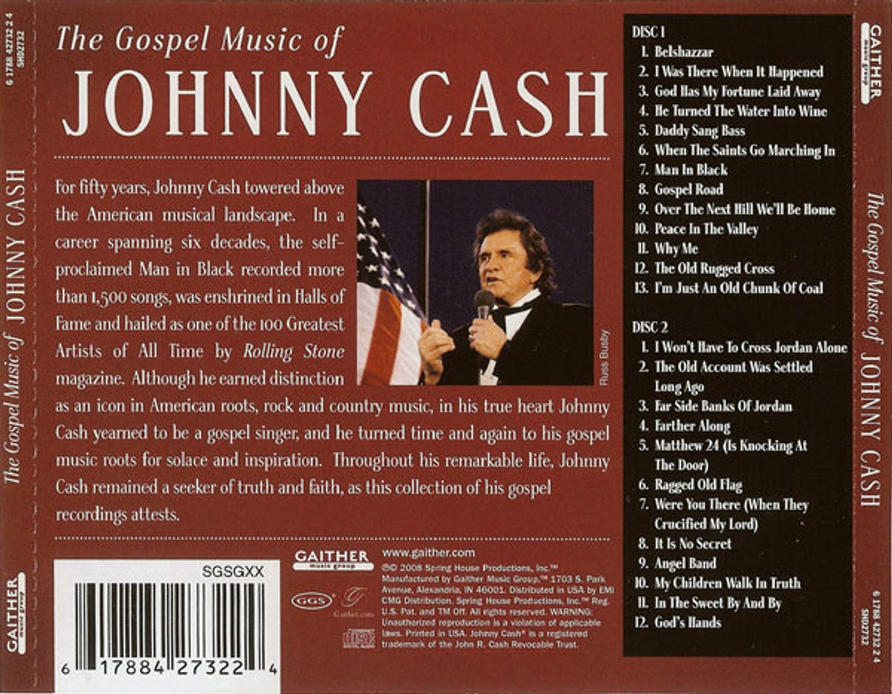Johnny Cash/Willie Nelson/George Jones – The Gospel Music Of Johnny Cash (2-CD) Music CD