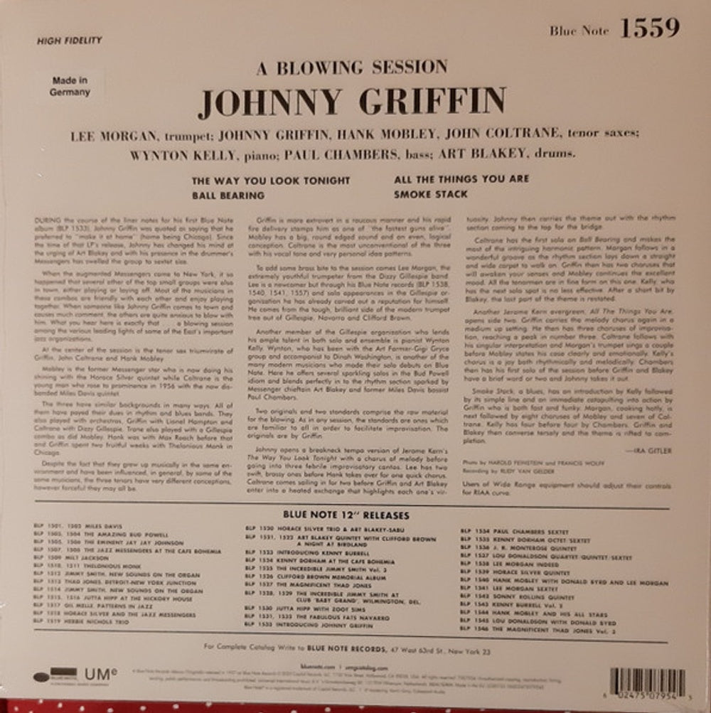 Johnny Griffin – Blowing Session (LP Vinyl) Vinyl Record