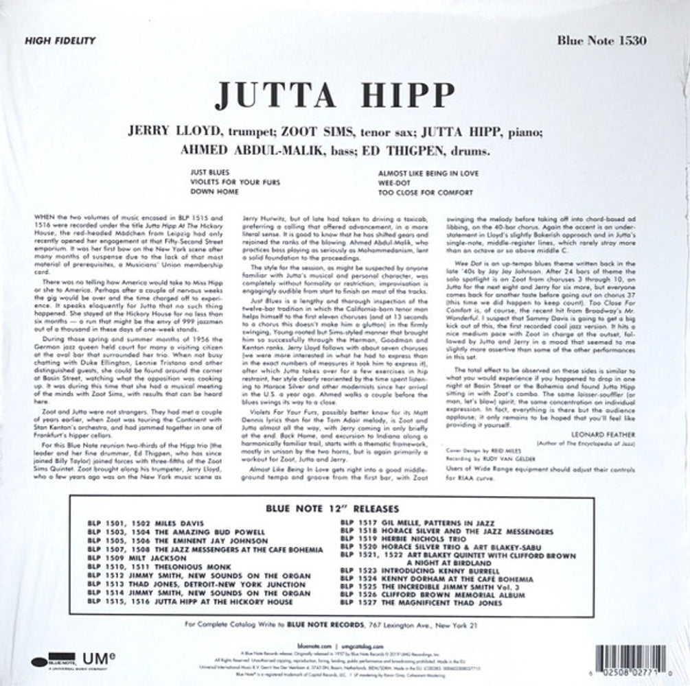 Jutta Hipp – Jutta Hipp With Zoot Sims (LP Vinyl) Vinyl Record