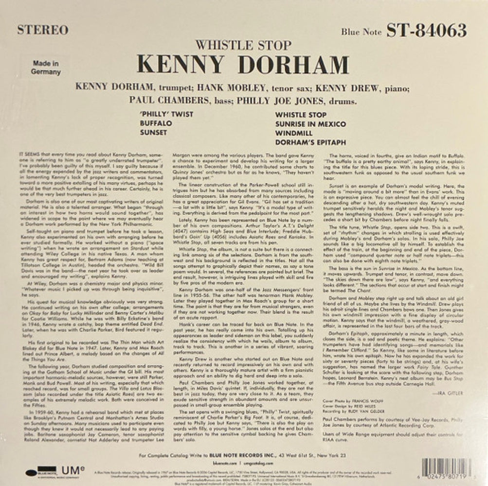 Kenny Dorham – Whistle Stop (LP Vinyl) Vinyl Record