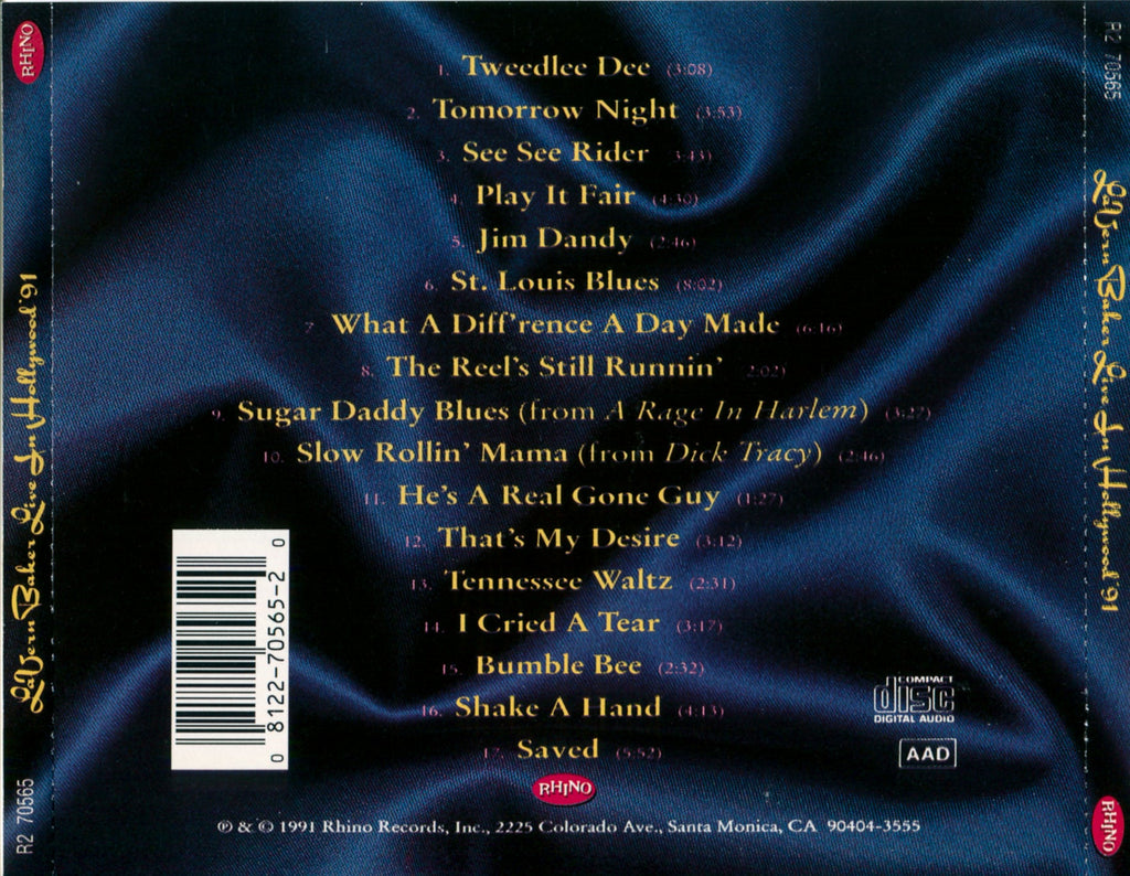 La Baker Vern – Live in Hollywood 91 Music CD