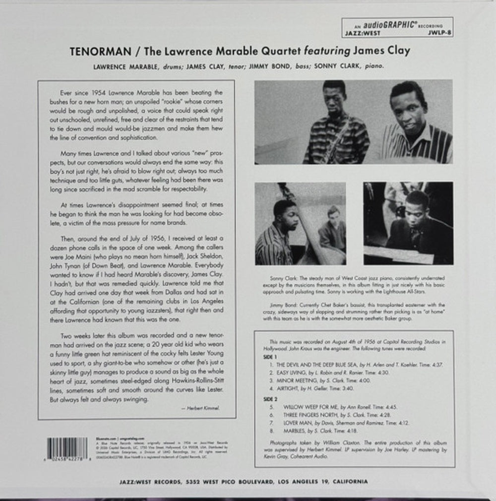 The Lawrence Marable Quartet – Tenorman (LP Vinyl) Vinyl Record