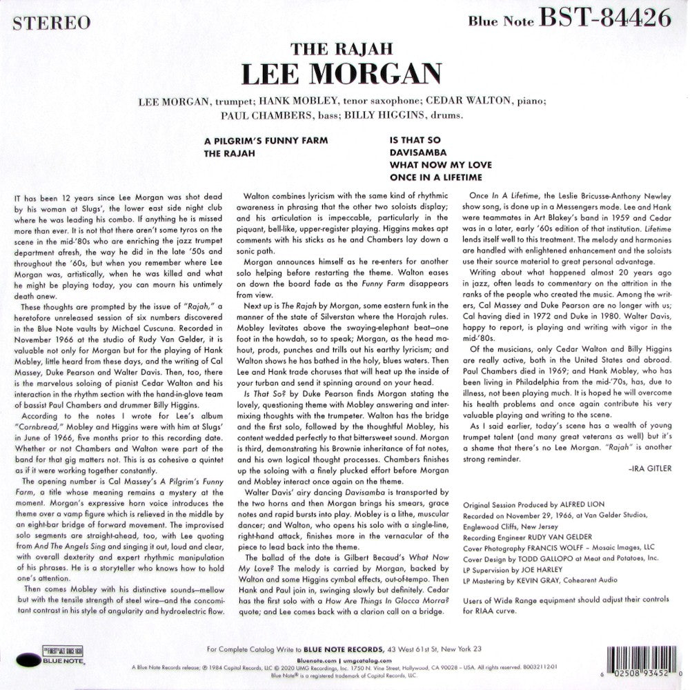 Lee Morgan – The Rajah (LP Vinyl) Vinyl Record