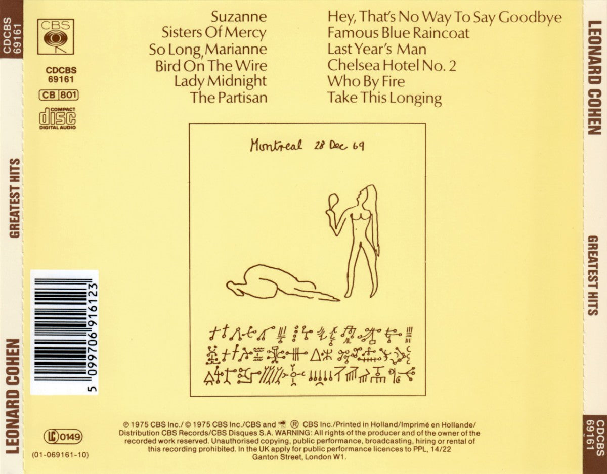Leonard Cohen – Greatest Hits (LP Vinyl) Vinyl Record