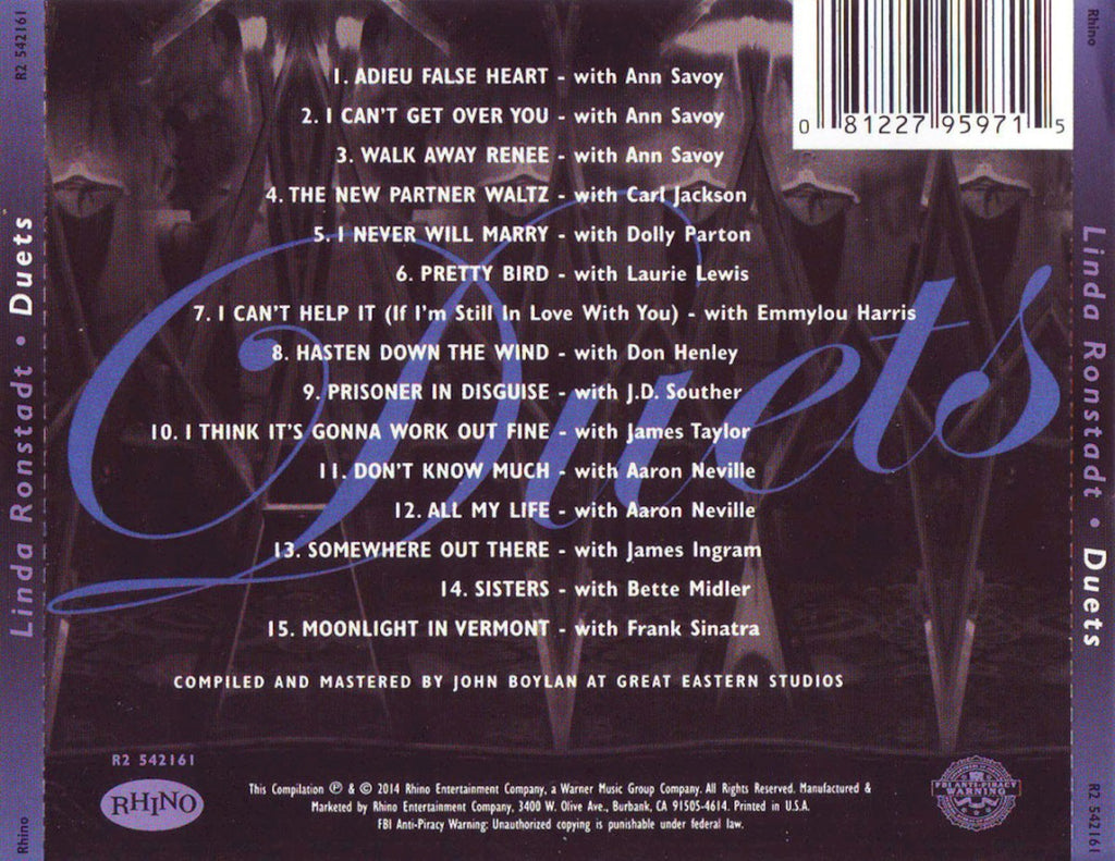 Linda Ronstadt – Duets Music CD