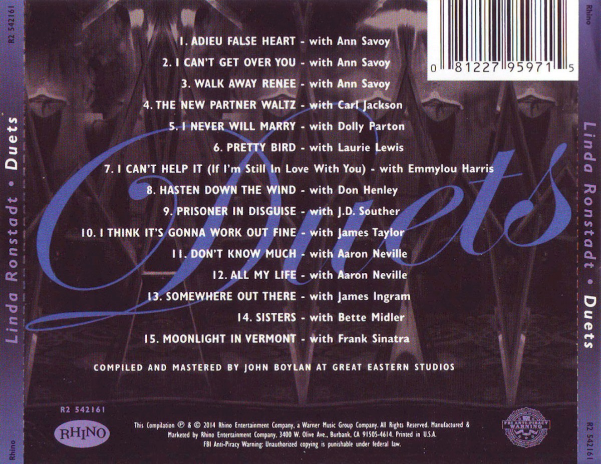 Linda Ronstadt – Duets Music CD