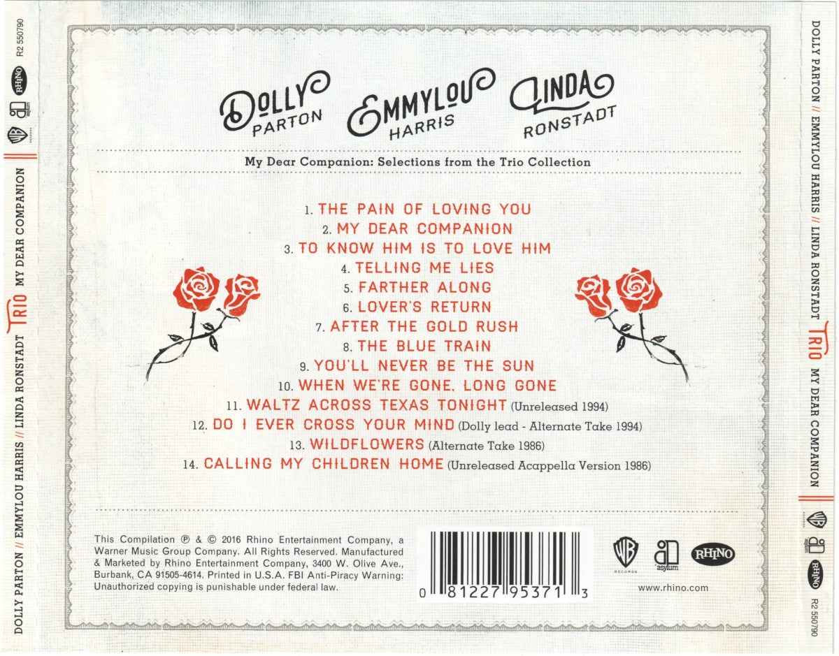 Linda Ronstadt – My Dear Companion: Selections from the Trio Collection Music CD