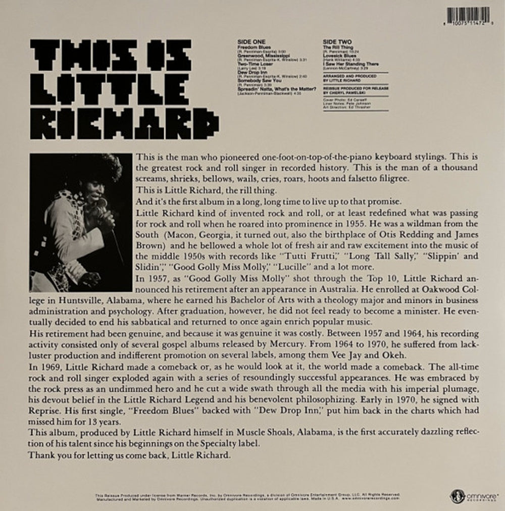 Little Richard – The Rill Thing (LP Vinyl) Vinyl Record
