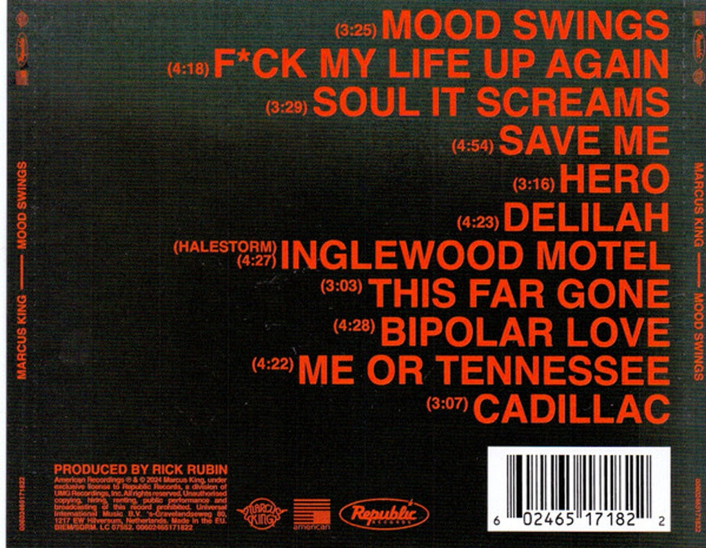 Marcus King – Mood Swings Music CD
