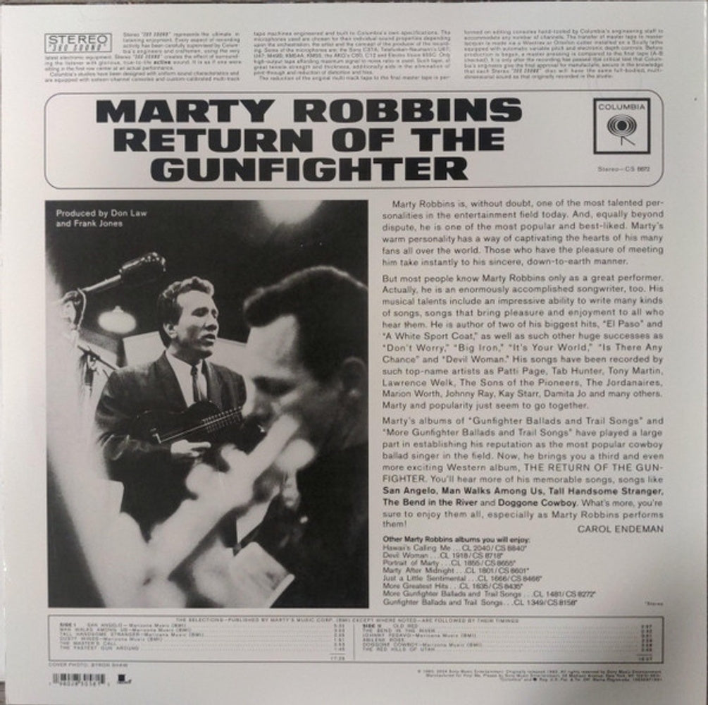 Marty Robbins – Return Of The Gunfighter (LP Vinyl) Vinyl Record