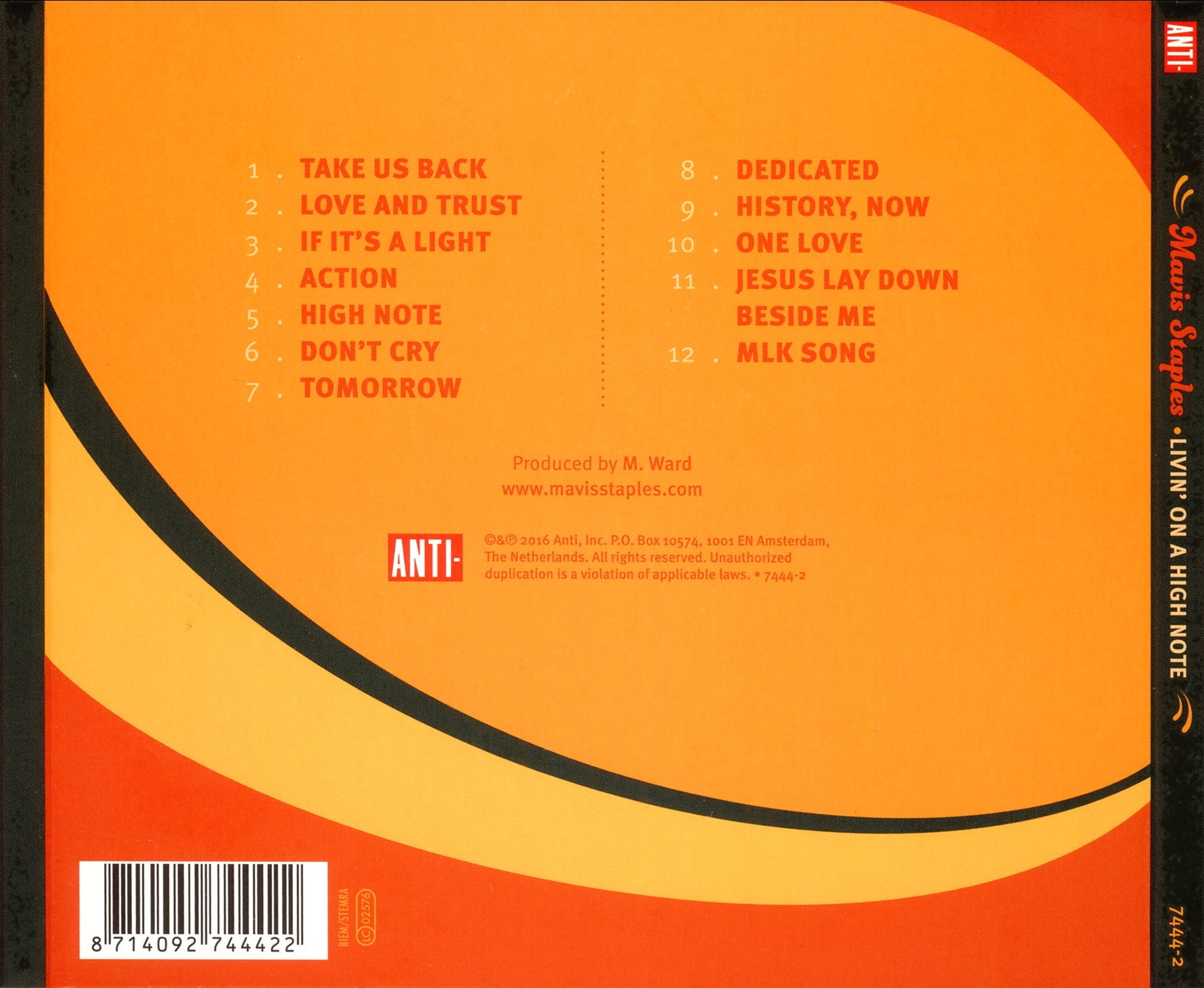 Mavis Staples – Livin' On A High Note (LP Vinyl) Vinyl Record