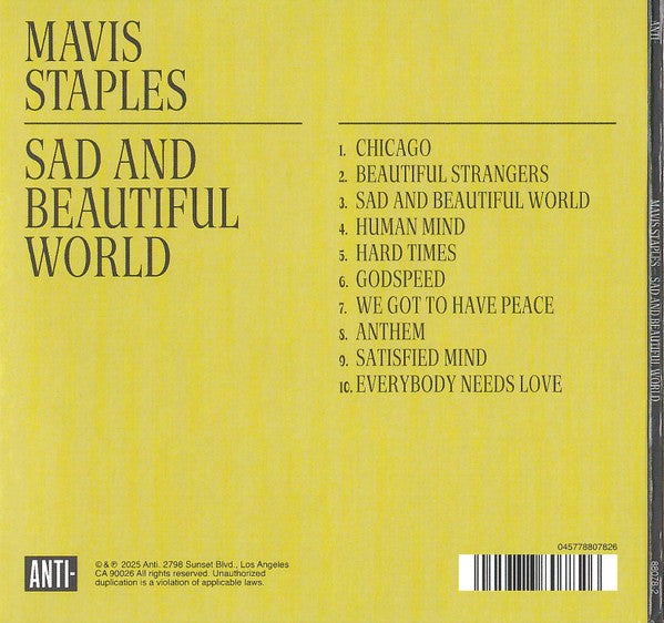 Mavis Staples – Sad & Beautiful World Music CD