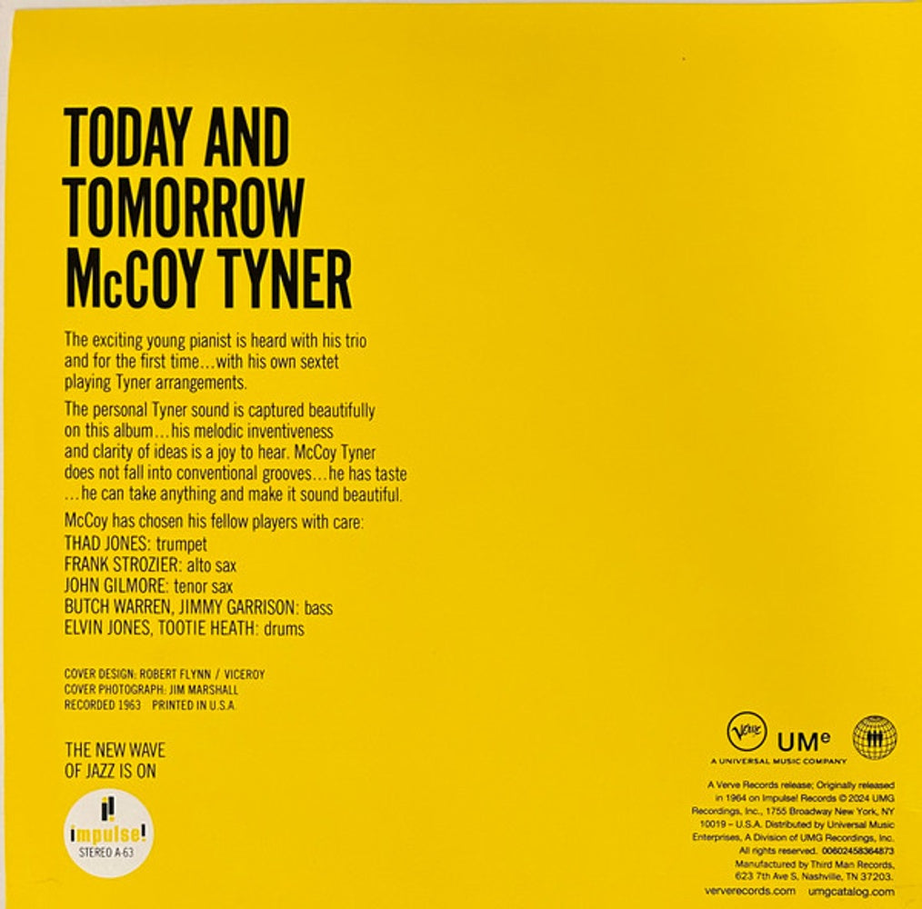 McCoy Tyner – Today And Tomorrow (LP Vinyl) Vinyl Record