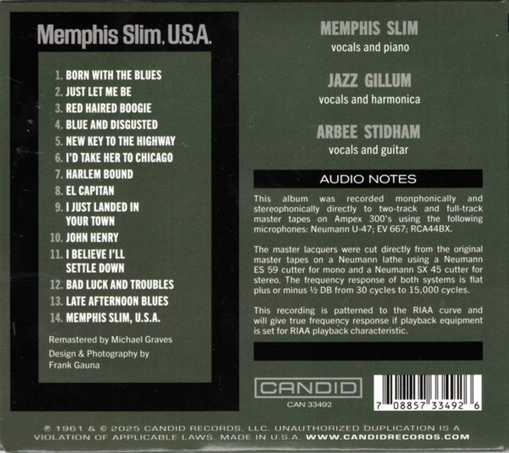 Memphis Slim – Memphis Slim, U.S.A Music CD