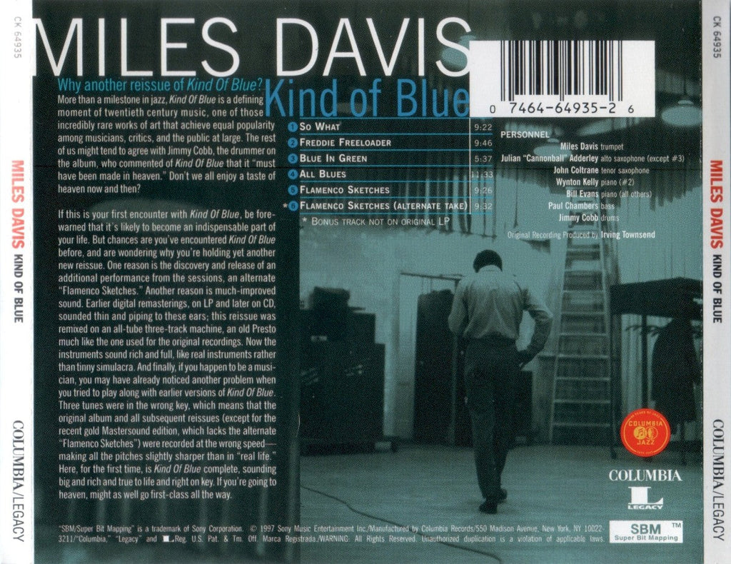 Miles Davis – Kind Of Blue Music CD
