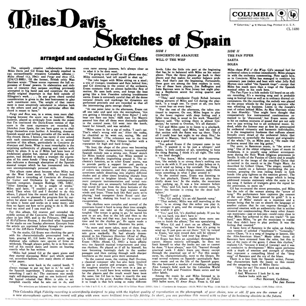Miles Davis – Sketches Of Spain (LP Vinyl) Vinyl Record