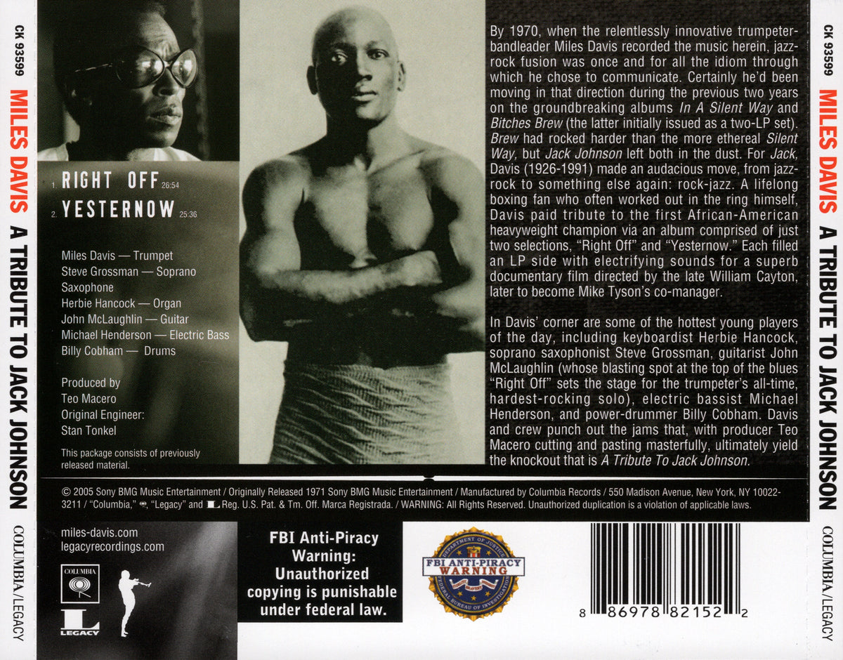 Miles Davis – Tribute to Jack Johnson Music CD