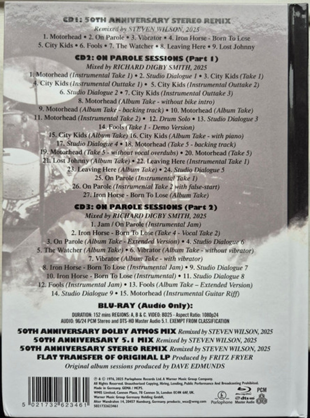 Motörhead – On Parole Sessions (3-CD & Blu-ray) Music CD
