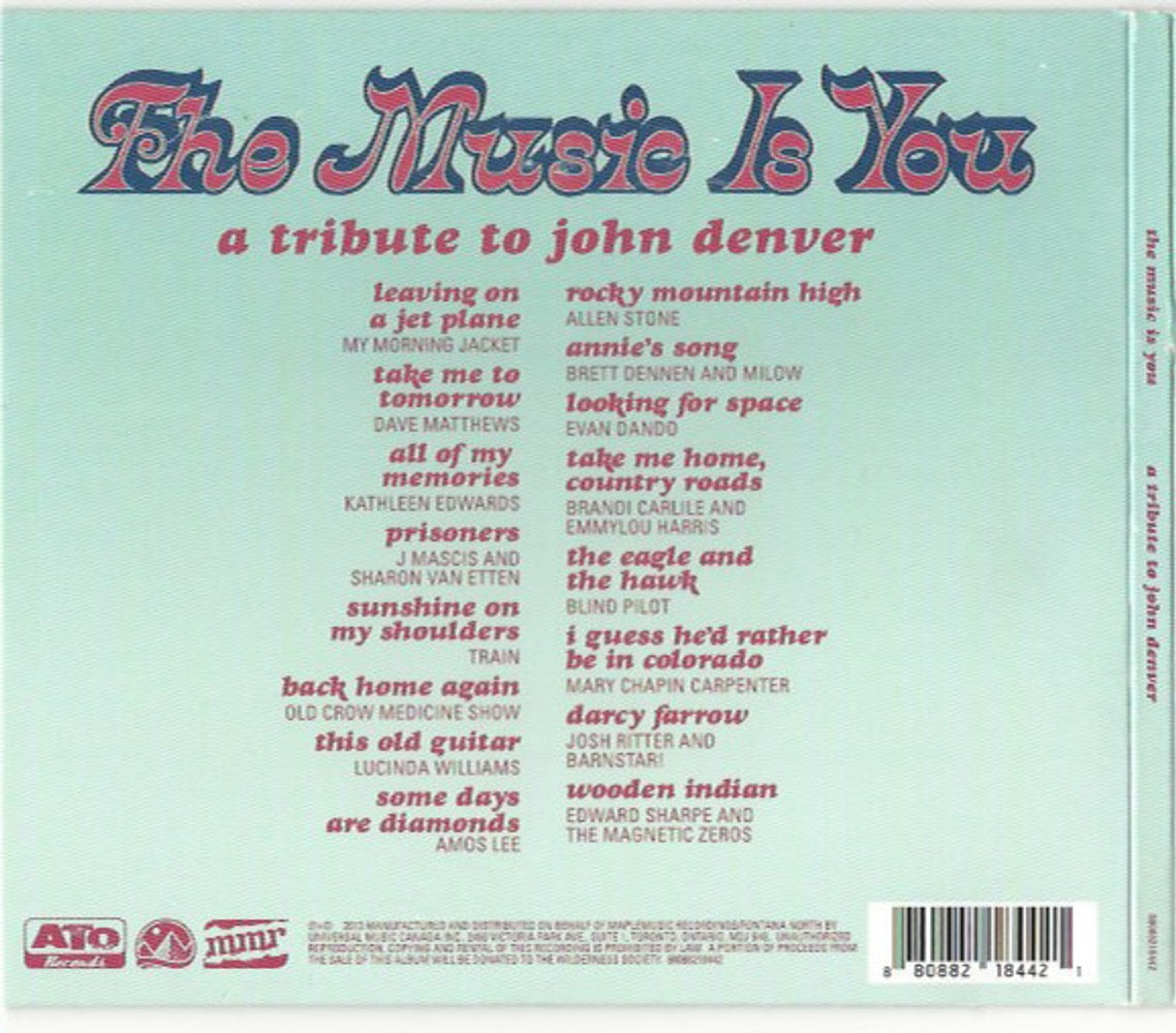 The Music Is You - A Tribute To John Denver Music CD