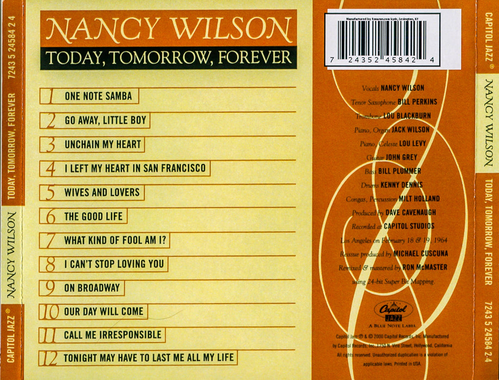 Nancy Wilson – Today, Tomorrow, Forever Music CD