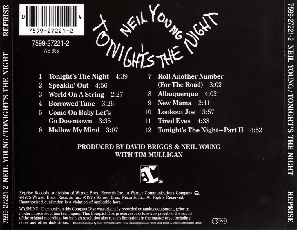 Neil Young – Tonight's The Night (2-CD) Music CD